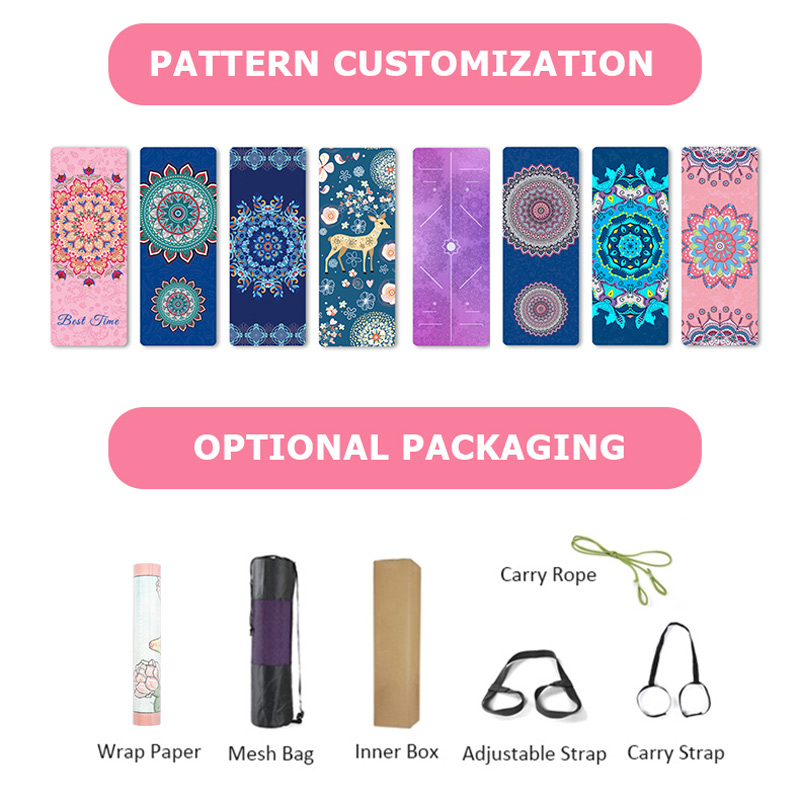 Custom Pattern Premium Suede TPE Yoga Mat